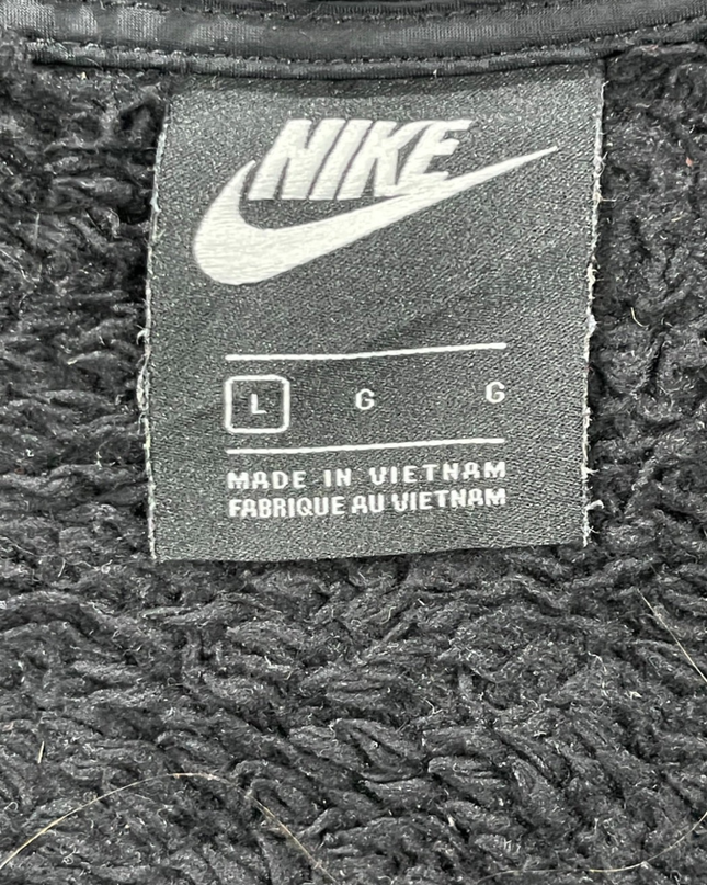 Nike Black Sherpa Fleece Hooded Full-Zip Jacket