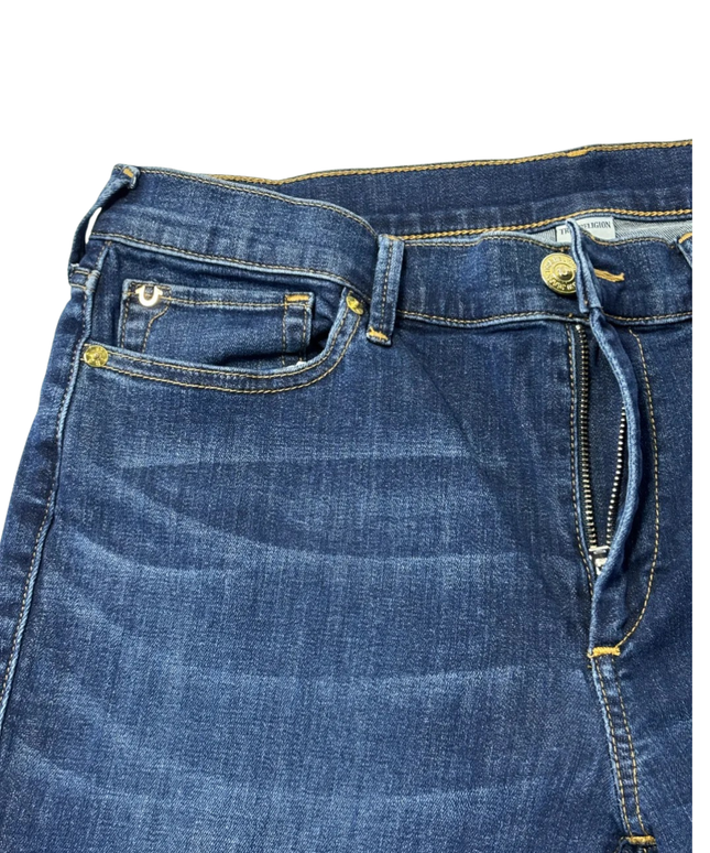 True Religion Blue Halle Mid Rise Super Skinny Jeans