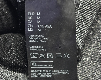 H&M Grey Shimmer Puffed Shoulder Sweater