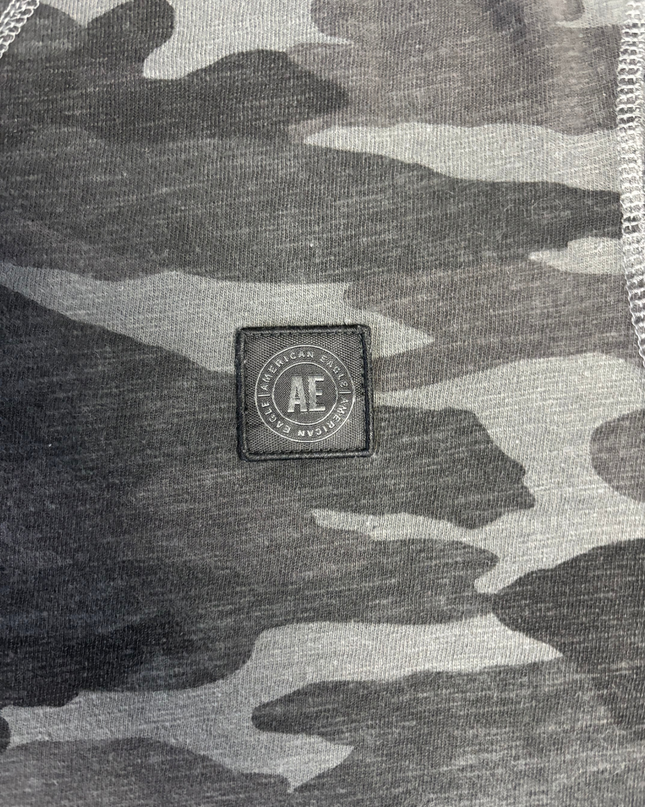 American Eagle Grey Camo Crew Neck T-Shirt