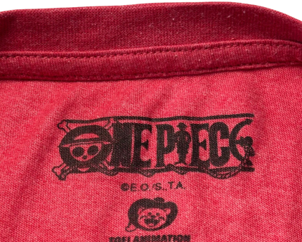 Primark Red One Piece Anime Crew Graphic Tee