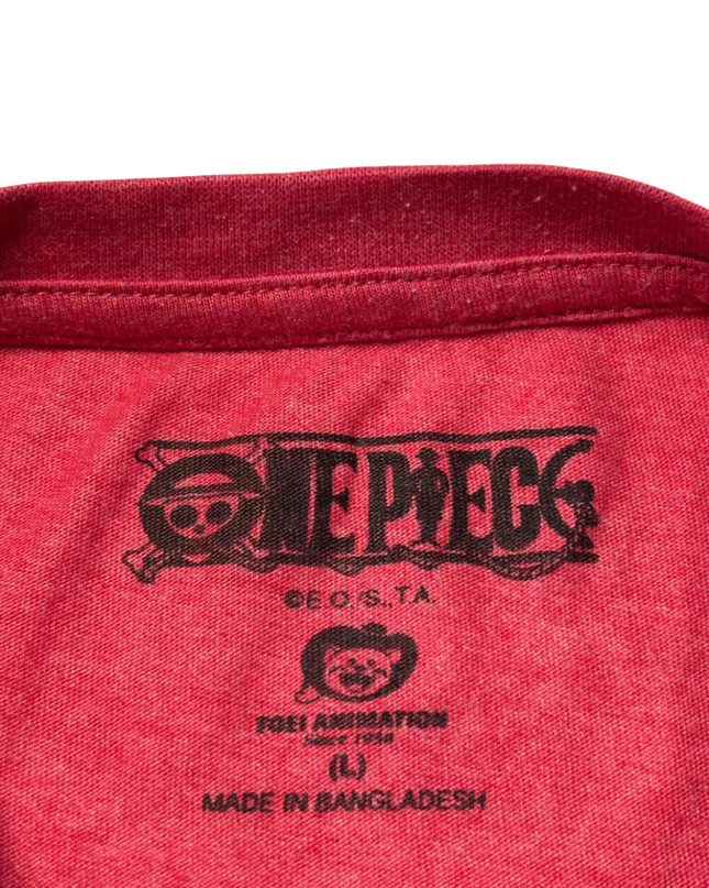 Primark Red One Piece Anime Crew Graphic Tee