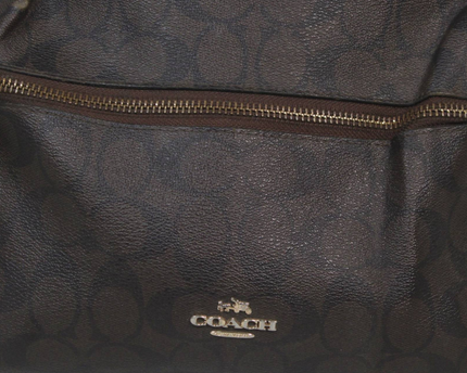 Coach Dark Brown Signature Monogram Backpack Bag