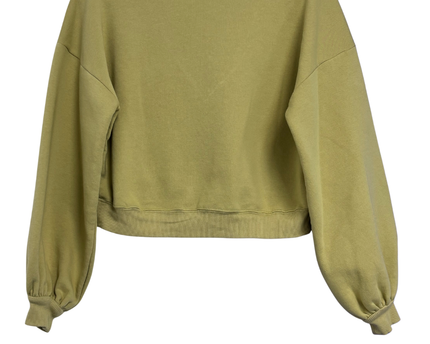 Monki Green V-Neck Cropped Sweatshirt