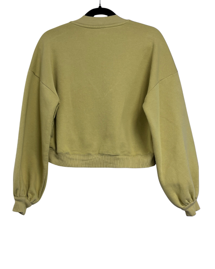 Monki Green V-Neck Cropped Sweatshirt