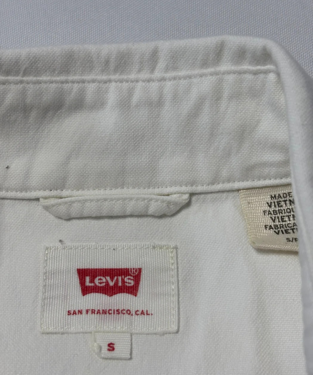 Levi's White Button-Down Long Sleeve Cotton Shirt