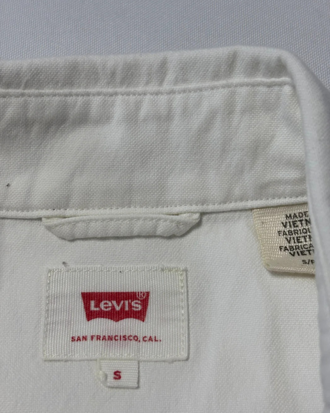 Levi's White Button-Down Long Sleeve Cotton Shirt