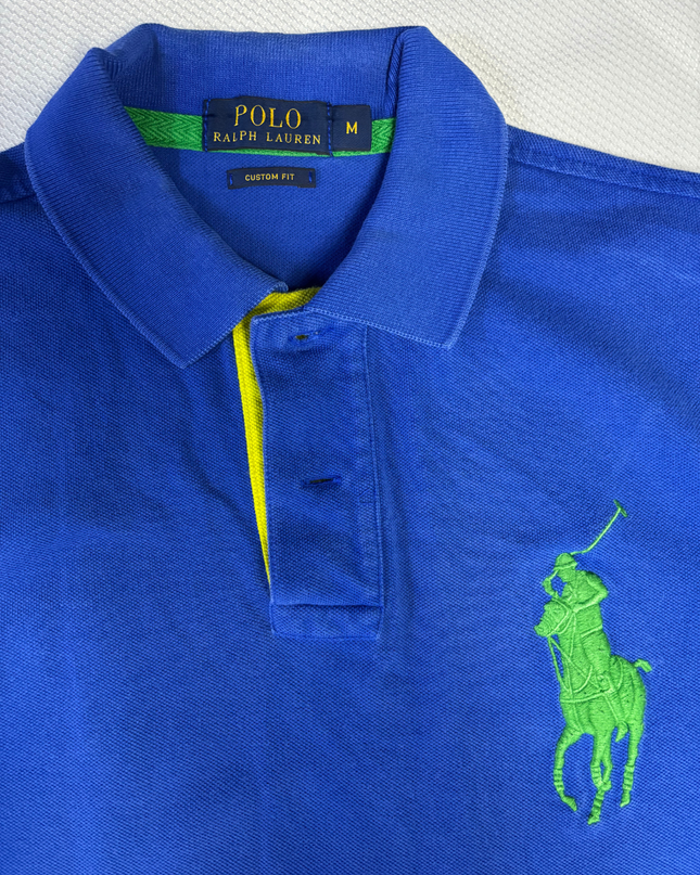 Polo Ralph Lauren Blue Big Pony Custom Fit Polo Shirt