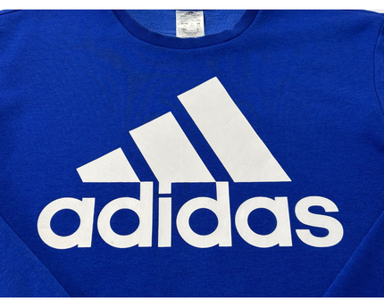 Adidas Blue Logo Graphic Crewneck Sweatshirt