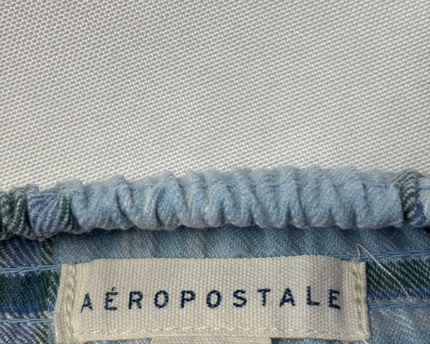 Aeropostale Blue Plaid Smocked Back Mini Cami Dress