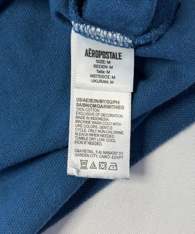 AÉROPOSTALE Blue A87 Tipped Piqué Polo Shirt