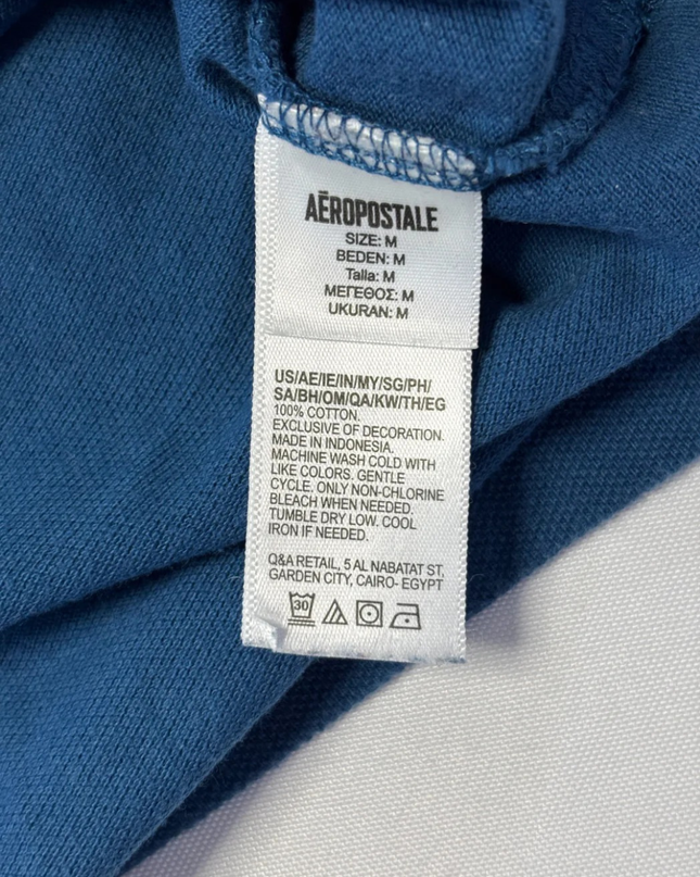AÉROPOSTALE Blue A87 Tipped Piqué Polo Shirt
