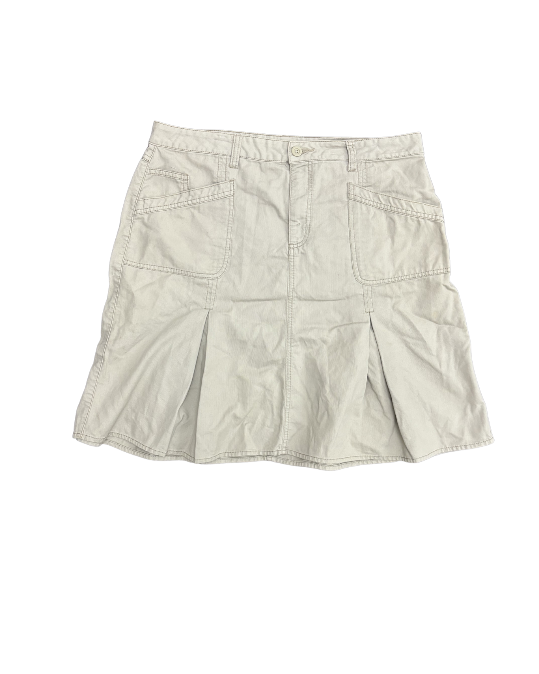 Faded Glory Originals Beige Cotton Cargo A-Line Skirt - XL