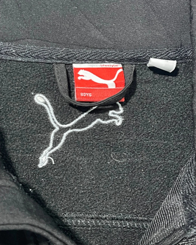 Puma Black Boys Zip-Up Softshell Fleece Jacket