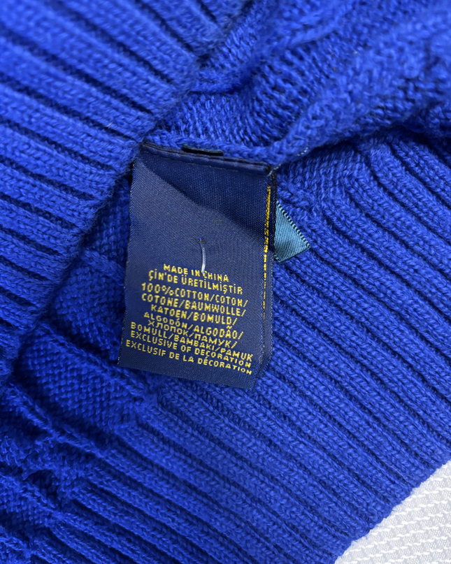 Polo Ralph Lauren Blue Cable-Knit Crewneck Sweater