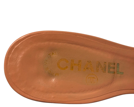 Chanel Beige Suede Wedge Sandals