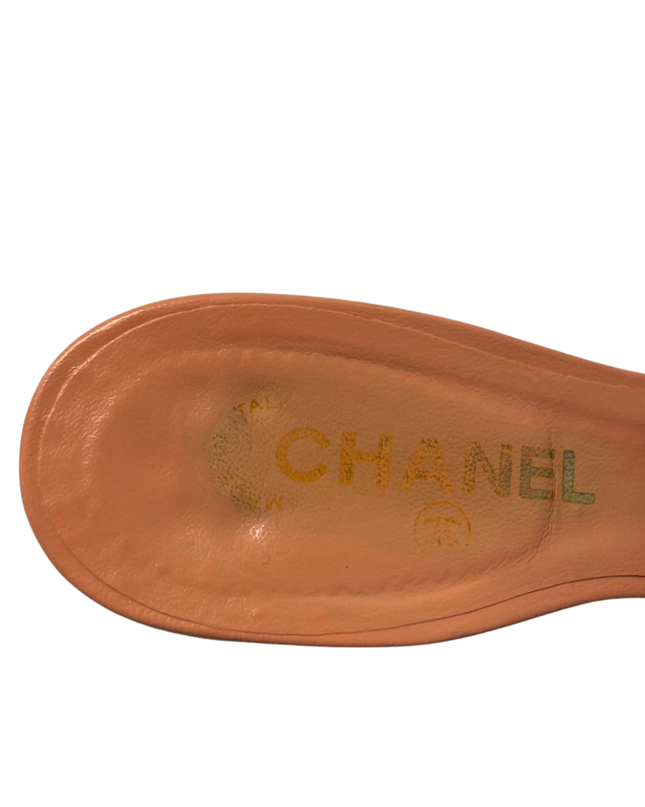 Chanel Beige Suede Wedge Sandals