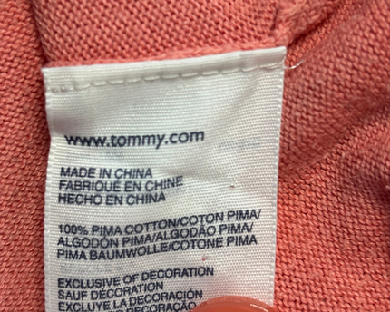 Tommy Hilfiger Coral Pima Cotton V-Neck Button-Front Cardigan