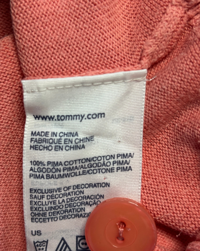 Tommy Hilfiger Coral Pima Cotton V-Neck Button-Front Cardigan
