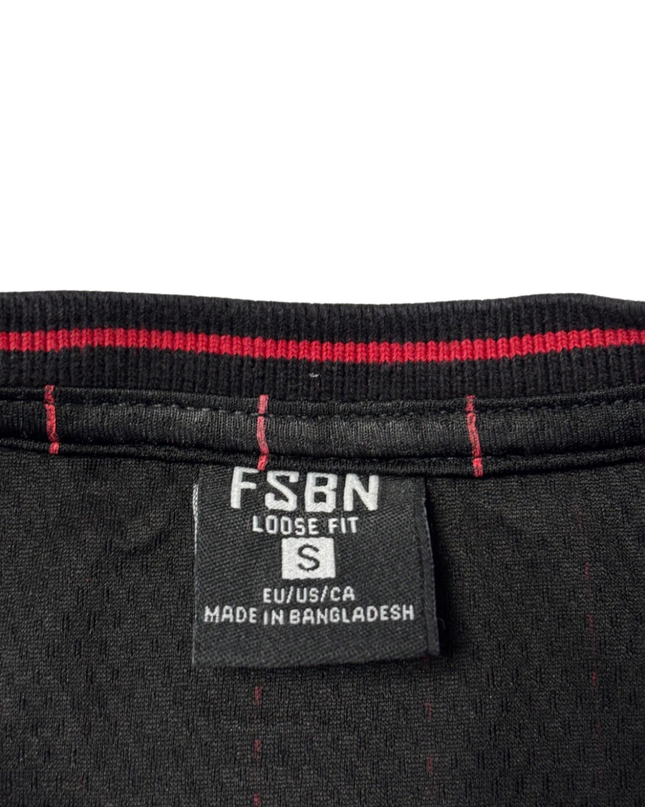 FSBN Black Pinstripe 'Reckless 23' Basketball Style Jersey