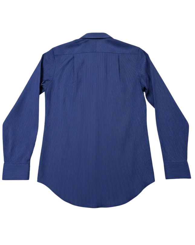 Calvin Klein Blue Striped Slim Fit Non-Iron Dress Shirt