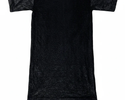 MNG SUIT Black Textured Velvet Open Front Duster Dress