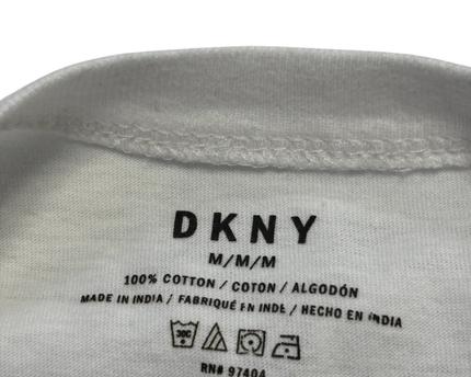 DKNY Men's White Classic V-Neck Cotton T-Shirt