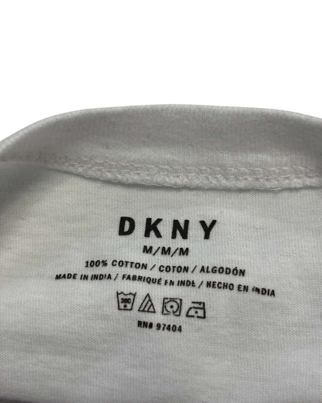 DKNY Men's White Classic V-Neck Cotton T-Shirt