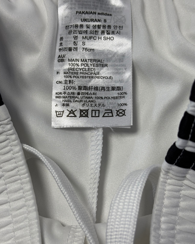 Adidas White Manchester United Football Sports Shorts