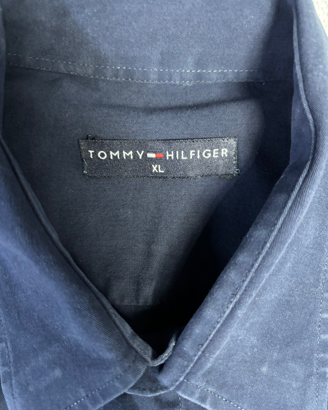 Tommy Hilfiger Classic Navy Blue Long Sleeve Button-Down Shirt