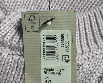 River Island Purple Cable Knit Jewel Button Peplum Cardigan W/Tags