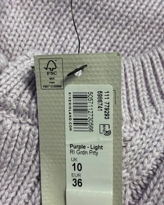 River Island Purple Cable Knit Jewel Button Peplum Cardigan W/Tags