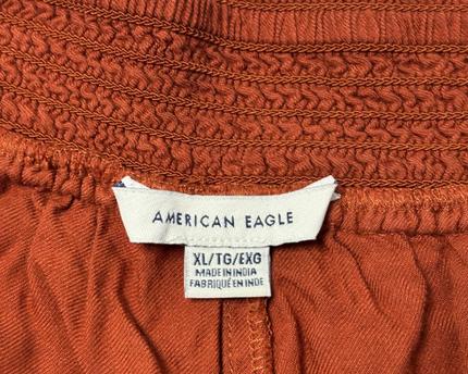 American Eagle Rust Smocked Waist Jogger Pants