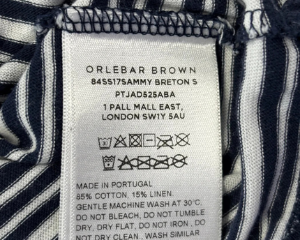 Orlebar Brown Navy Blue Striped Sammy Breton T-Shirt