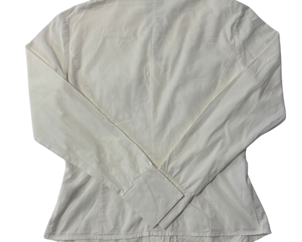 Nara Camicie White Pleated Long Sleeve Blouse