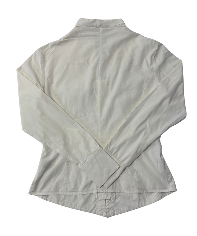 Nara Camicie White Pleated Long Sleeve Blouse