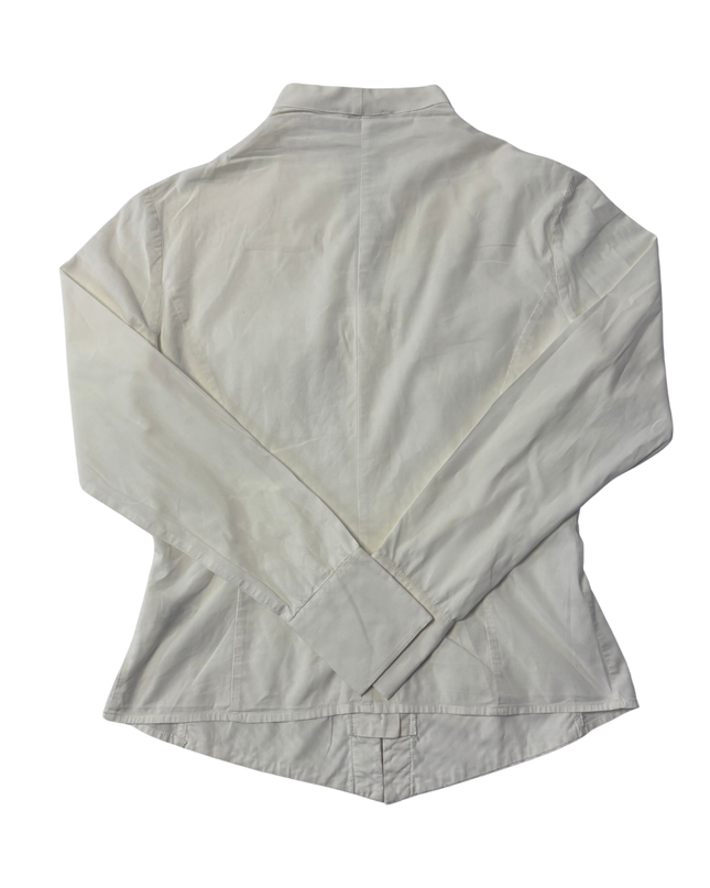 Nara Camicie White Pleated Long Sleeve Blouse