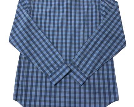 Calvin Klein Blue Slim Fit Performance Non-Iron Gingham Check Shirt