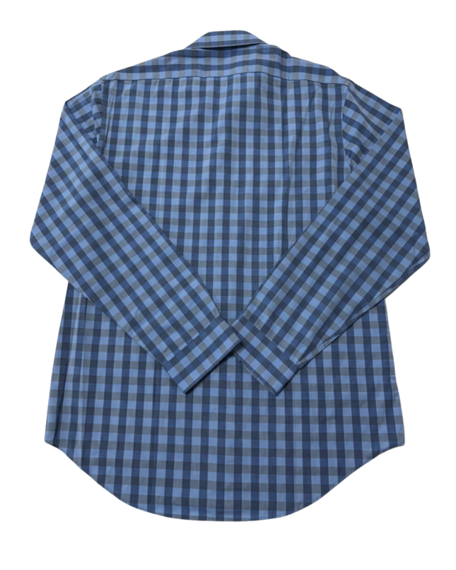 Calvin Klein Blue Slim Fit Performance Non-Iron Gingham Check Shirt