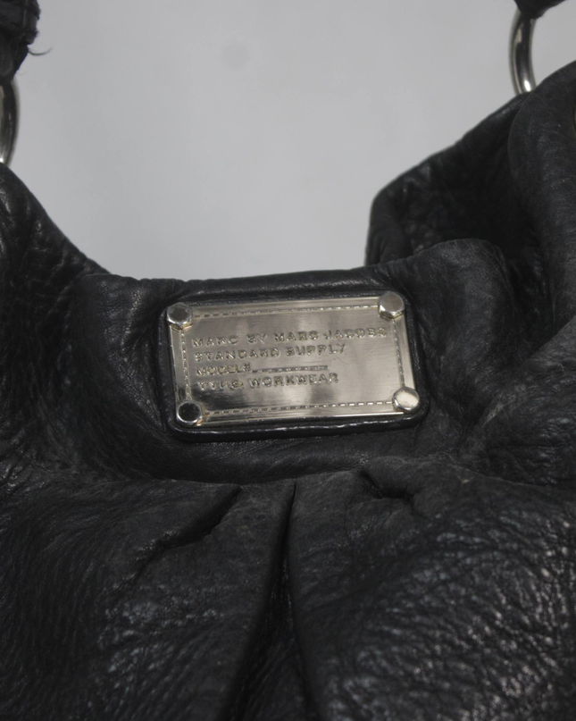 Marc by Marc Jacobs Black Pebbled Leather Hobo Bag