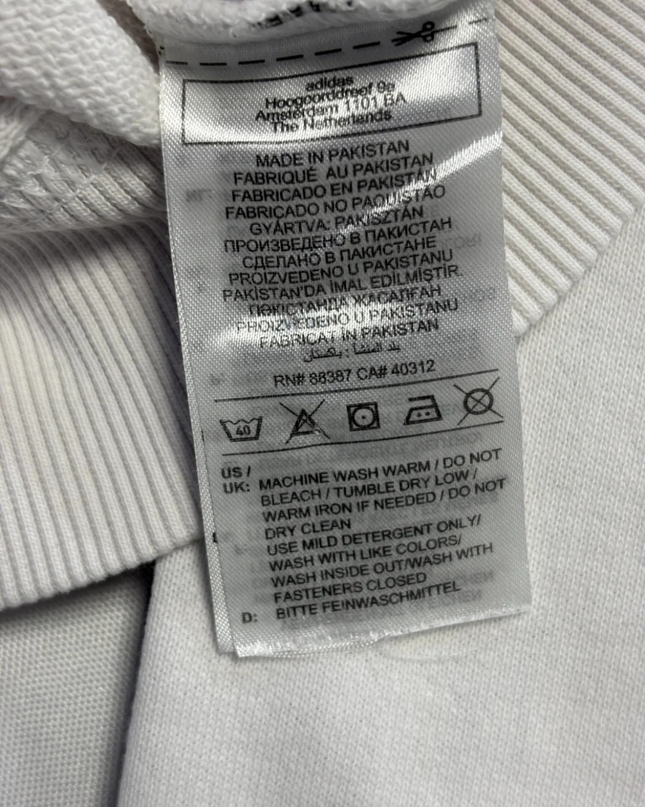 Adidas White 3-Stripes Zip-Up Hoodie
