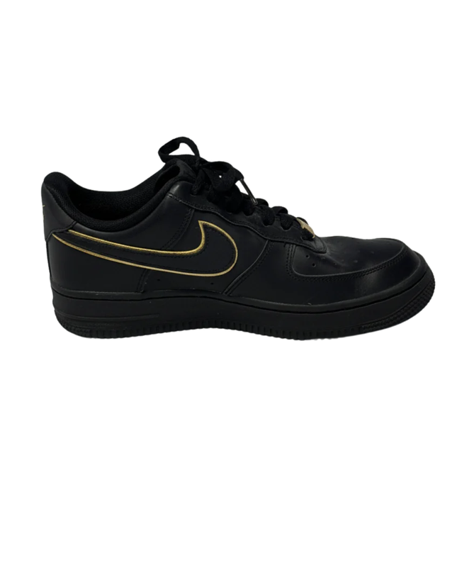 Nike Black and Gold Air Force 1 Low Sneakers