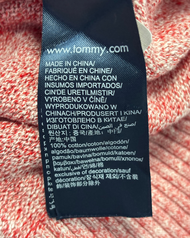 Tommy Jeans Red Heathered Knit Crewneck Sweater
