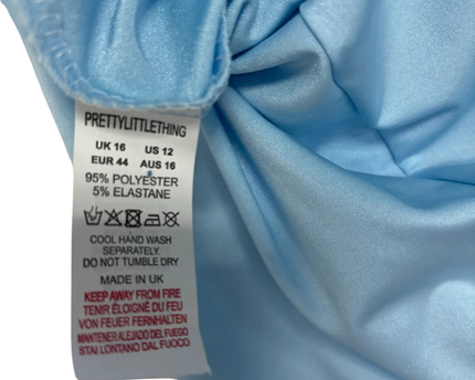 Pretty Little Thing Light Blue Cut-Out Unitard Romper
