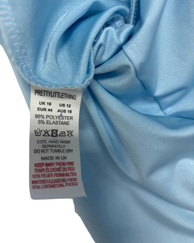 Pretty Little Thing Light Blue Cut-Out Unitard Romper