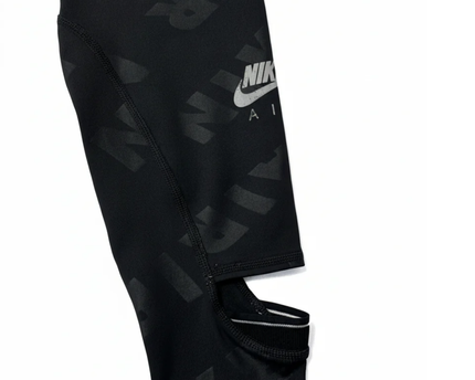 Nike Black Nike Air Logo Pattern Stirrup Leggings