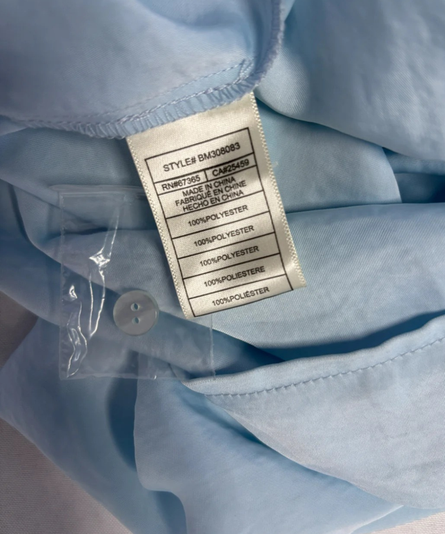 Steve Madden Light Blue Ruched Midi Shirt Dress