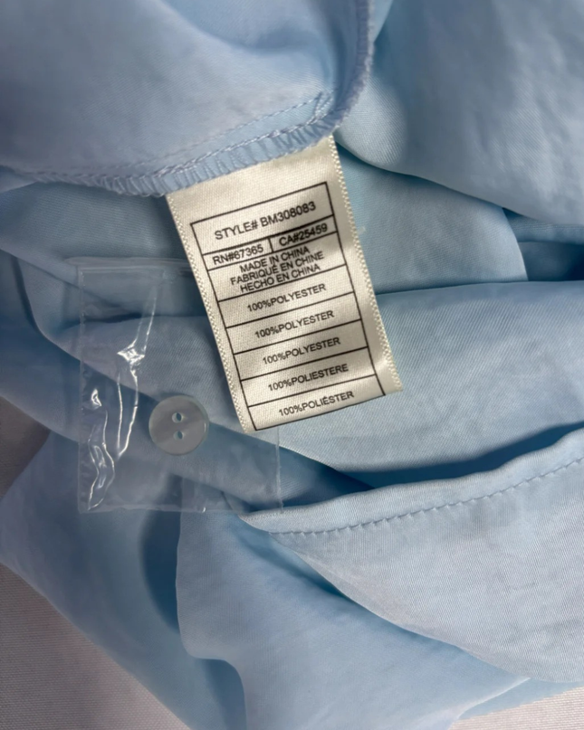 Steve Madden Light Blue Ruched Midi Shirt Dress