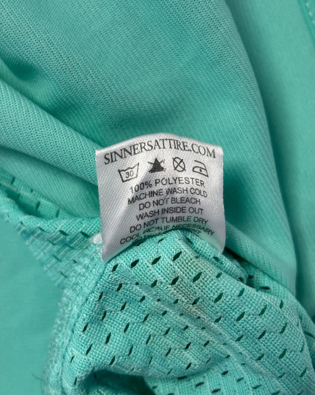 Sinners Attire Aqua Embroidered Number 7 Streetwear Jersey