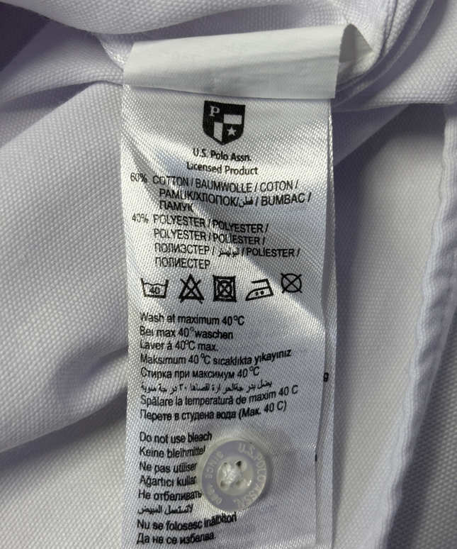 U.S. POLO ASSN. White Slim Fit Long Sleeve Button-Down Shirt